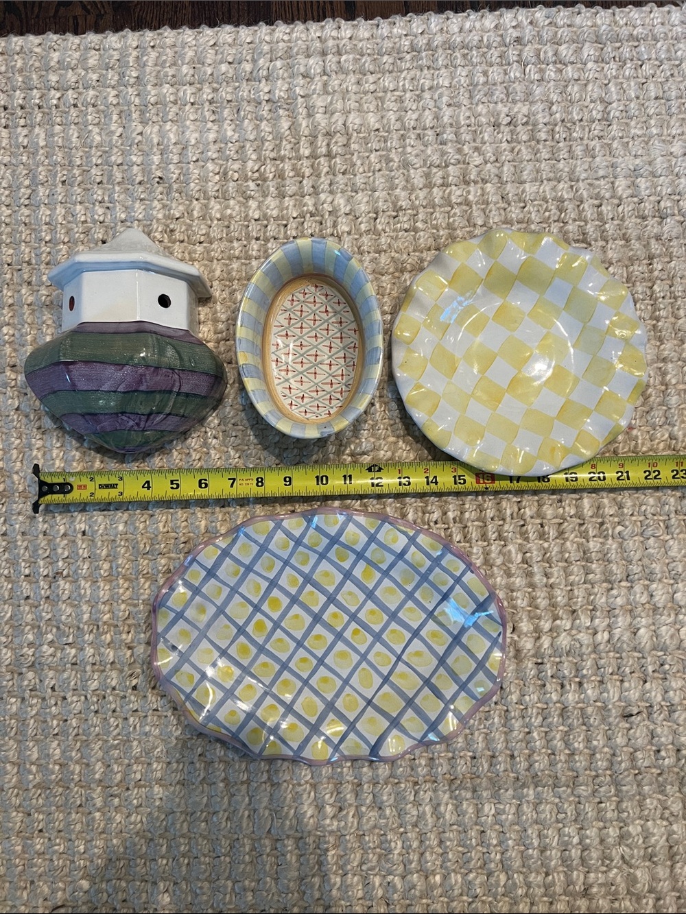 Mackenzie Childs odd lot. 4 pc vintage - Picture 2 of 10